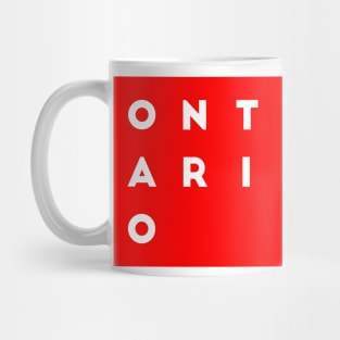 Ontario | Red square, white letters | Canada Mug